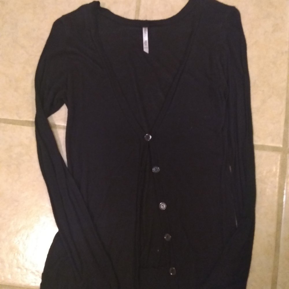 Long sleeve black button down cardigan